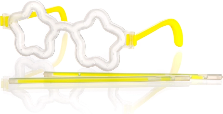 Leuchtende Sternbrille mit 2 fluoreszierenden Armbändern 20 cm MY PARTY