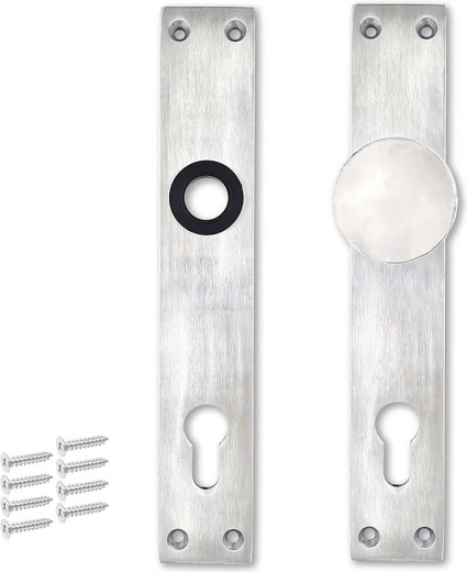 Aluminium-Schutzschild mit Knauf für Profilzylinder 90 mm ohne Drücker