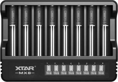 XTAR MX8 Ladegerät für Li-Ion- und Ni-MH-Akkus