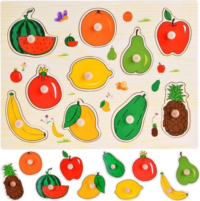 Holz-Steckpuzzle Obst mit Griffen (10 Teile)