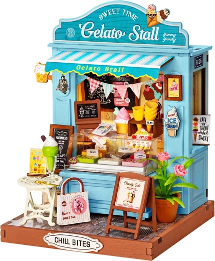 RoboTime Rolife DIY Miniatur-Häuschen „Eisstand“