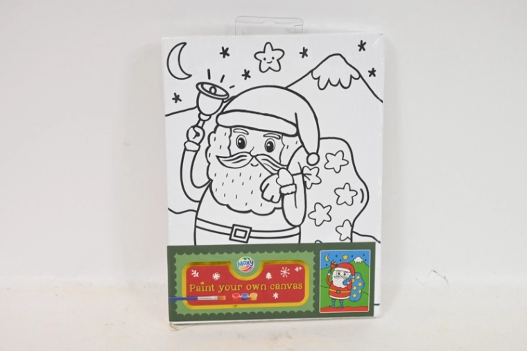 CCG Weihnachts-Malset auf Leinwand Santa Claus 20 × 15 cm mit Pinsel und Farben