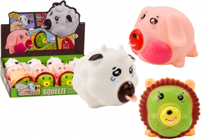 Tier-Kniescheibe Löwe Schwein Kuh Antistress weiche Figur MIX