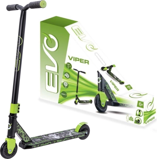 EVO Viper Kinderroller für die Stadt, schwarz‑grün, 6+