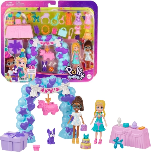 Polly Pocket Geburtstagsfeier mit Puppen und Zubehör