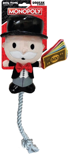 Plüsch-Ziehspielzeug für Hunde MONOPOLY Mr. Monopoly mit Seil 20 cm