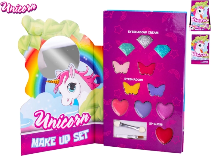 Kinder-Make-up-Palette Unicorn mit Lidschatten, Glitzer und Lipgloss