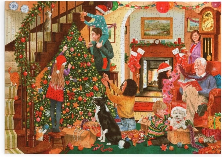 Puzzle Weihnachtsbaum schmücken mit 500 extra großen Teilen