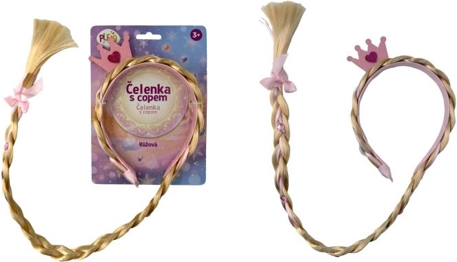 Plejo Haarreif mit rosa Zopf
