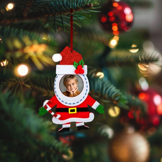Weihnachtliche Filz-Hängedekoration mit Glöckchen 13 × 17 cm – 1 Stück