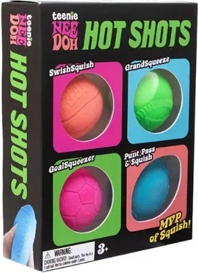 Schylling NeeDoh Quetschbälle Hot Shots – Set mit 4 Stück