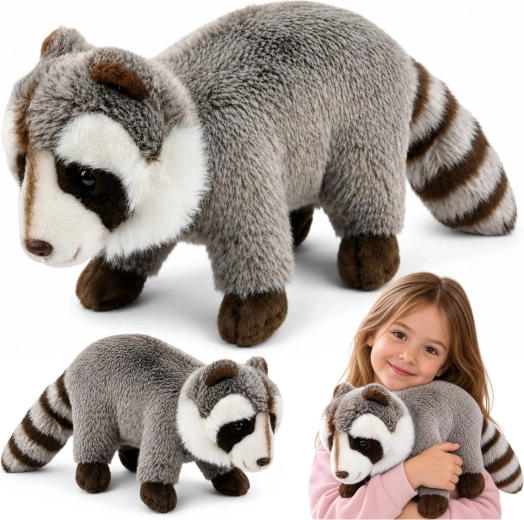 Plüsch-Waschbär realistisch grau 45 cm