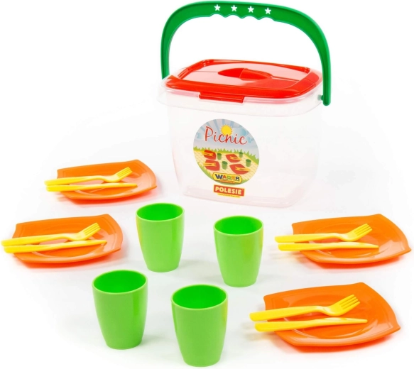 Kinder-Picknickset in einer tragbaren Box
