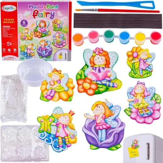 Color Day Kreativset zum Herstellen von Gipsmagneten – Feen (6 Motive)