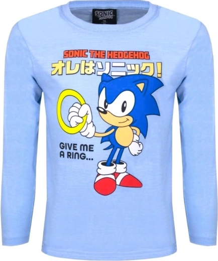 Hellblaues Baumwoll-T-Shirt Sonic