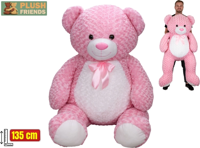 Plush Friends rosa Plüschteddy mit Schleife 135 cm