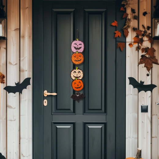 Halloween-Hängedekoration Kürbis aus Holz