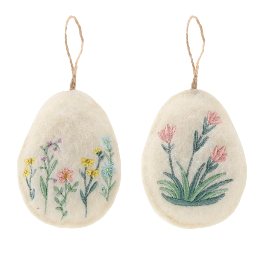 Oster-Hängeeier mit Blumenmotiv, Set mit 12 Stück