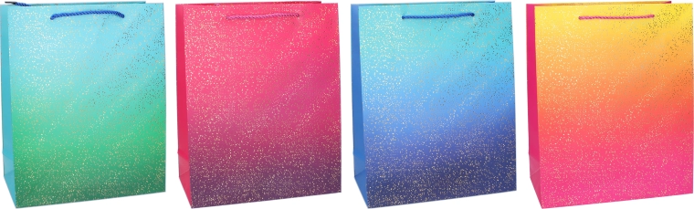 Geschenktasche M 26 × 32 × 10 cm – ganzjährig, bunte Farbverläufe