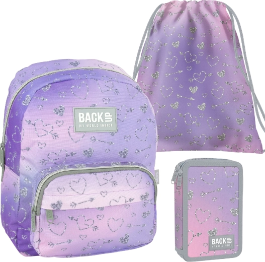 Schulset BackUP Twinkle II 3in1 – Rucksack, ausgestattetes Federmäppchen und Turnbeutel