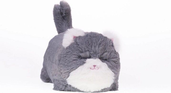 TMT HuggyLuv interaktive Plüschkatze grau