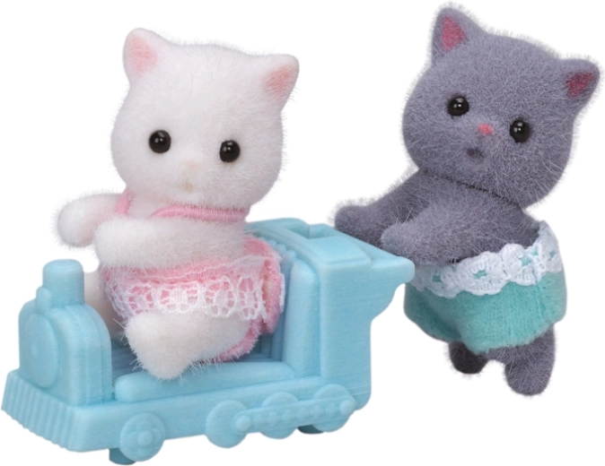 Sylvanian Families Persische Kätzchen – Zwillingsset mit Bähnchen