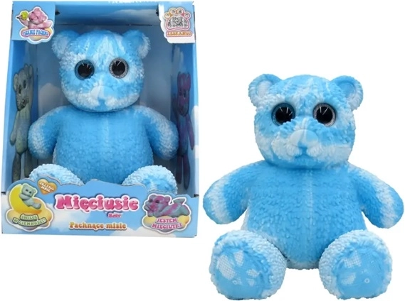 EPEE Mięciuś Plüsch-Teddybär, leuchtet im Dunkeln, 28 cm, weiß-blau