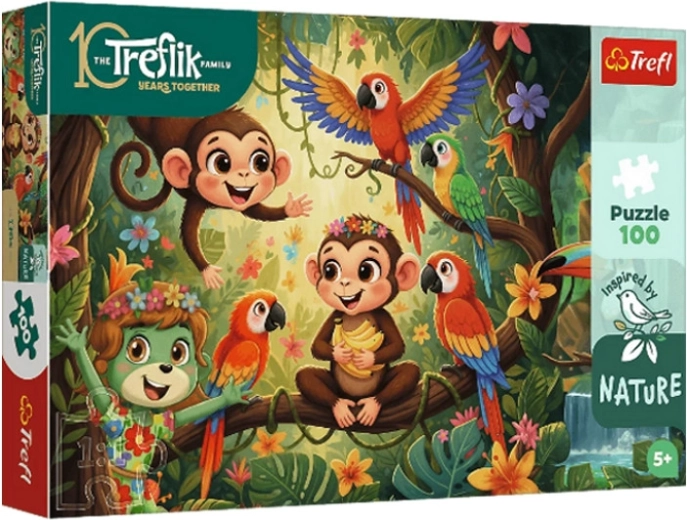 Trefl Inspired By Nature Puzzle Äffchen und Freunde 100 Teile