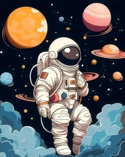 Diamantmalerei Astronaut 30 × 40 cm