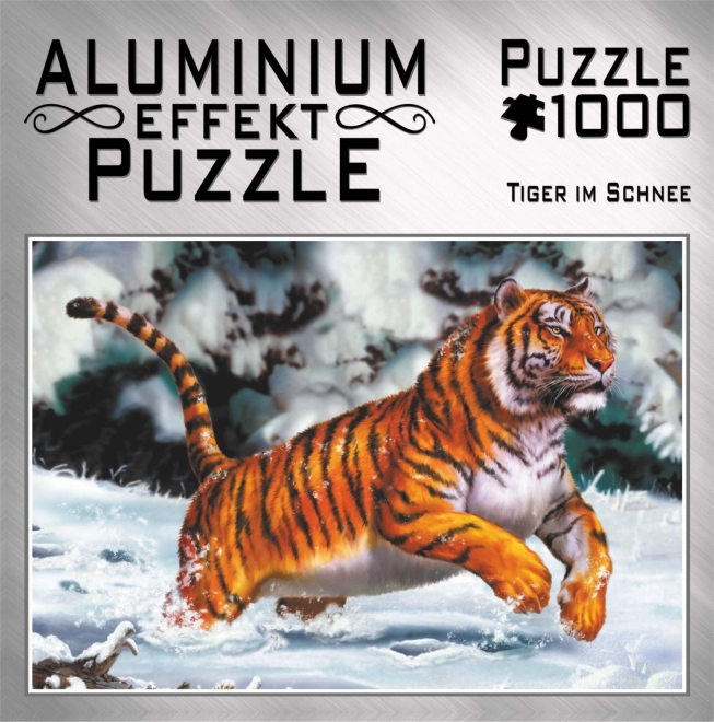 Metallisches Puzzle Tiger im Schnee 1000 Teile