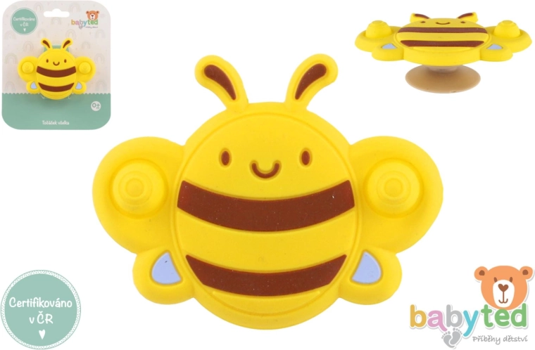 Sensorische Biene für Babys aus Silikon und Kunststoff 9 × 7 cm