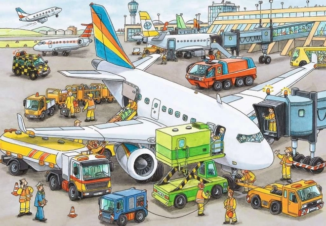 Puzzle Belebter Flughafen 35 Teile