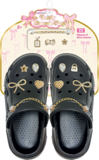 Kinder-Sandalen DELUX schwarz mit Accessoires (Gr. 35–36)