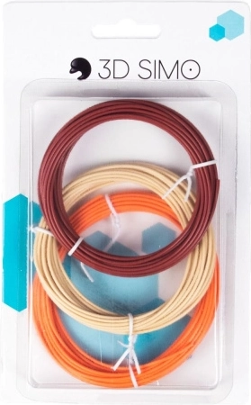 PLA-Filament Pro für 3D-Stifte und 3D-Druck – Set 15 m (Braun, Hautfarbe, Orange)