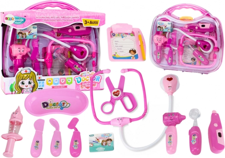Arztkoffer-Set für kleine Ärzte im Koffer Lichter Geräusche Rosa