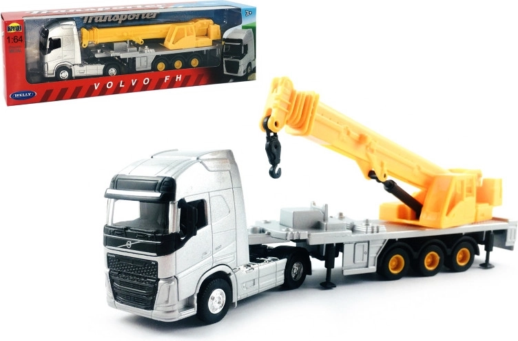 Welly Lkw 1:64 Volvo Sattelzug mit Auflieger und Kran