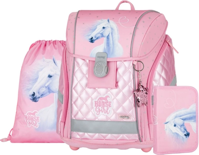 Schulset 3-tlg. PREMIUM LIGHT – rosa Pferd Romantic
