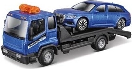Bburago Street Fire Abschleppwagen mit Plattform und Audi A6 Avant 1:43