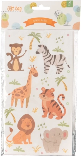 Geschenktüte Jungle 12 × 8 × 22 cm (6 Stk.)
