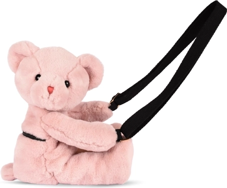 Doudou Plüsch-Umhängetasche Bärchen rosa 30 cm
