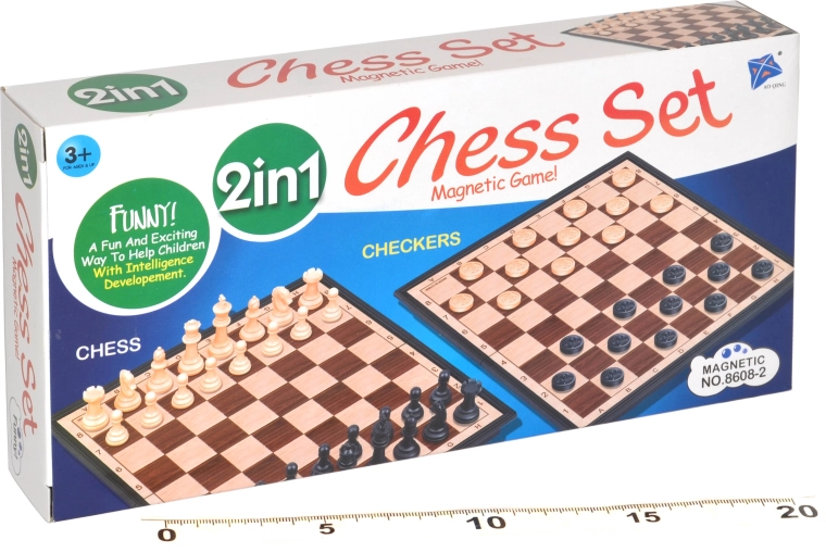 Magnetisches Schach und Dame 2-in-1