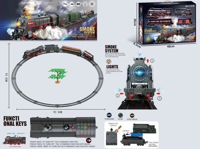 Zug-Set, 48 Teile, Rauch, Licht und Sound