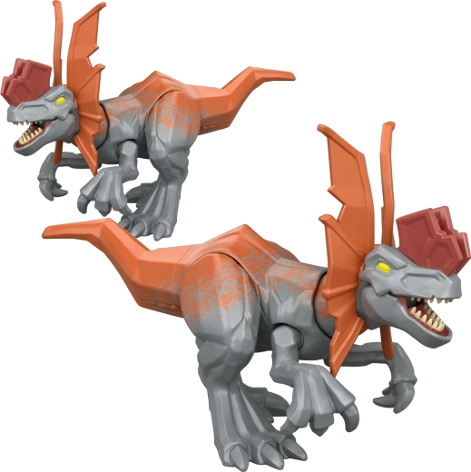 Mattel Jurassic World Mayhem Mix-Ups Dilophosaurus-Figur 2-in-1