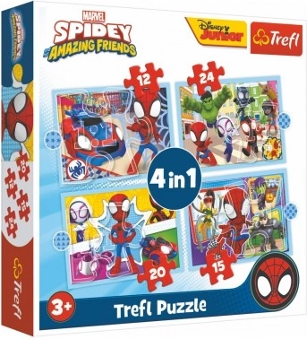 Puzzle 4-in-1 Spidey und seine fantastischen Freunde (12, 15, 20, 24 Teile)