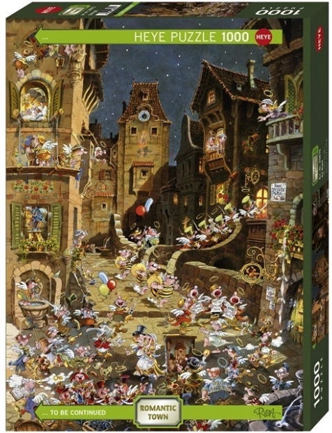 Puzzle 1000 Teile – romantische Stadt, Nacht