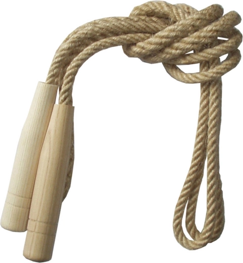 Springseil aus Jute mit Holzgriffen 3 m - 1 Stück
