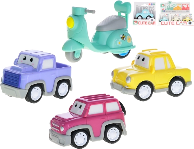 Auto mit Rückziehmotor 7,5 cm – plastisches Mini‑Fahrzeug für Kinder