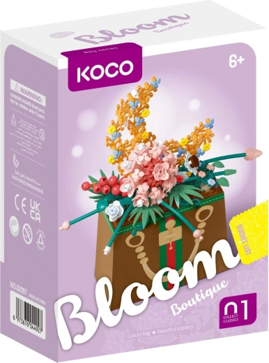 Minibausteine KOCO Blume in Handtasche, Kunststoff, 245 Teile