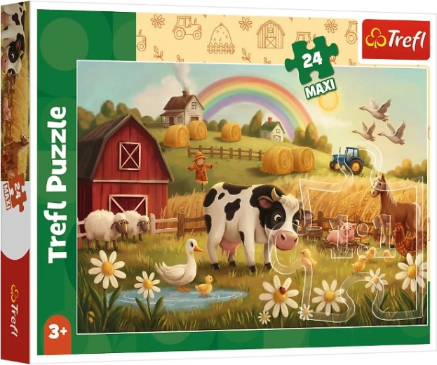 Maxi-Puzzle 24 Teile Kuh auf dem Bauernhof