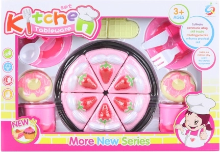 Kuchenset zum Schneiden mit Geschirr für Kinder